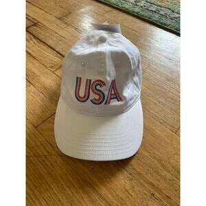 NWT Bioworld White Baseball Cap with Embroidered USA Logo